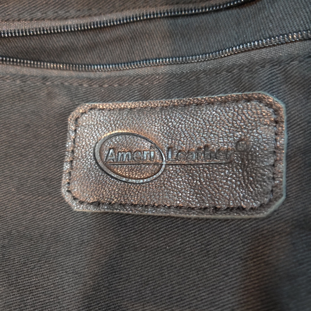 AmeriLeather Fringe Studded Leather Patchwork Hobo - Picture 5 of 8
